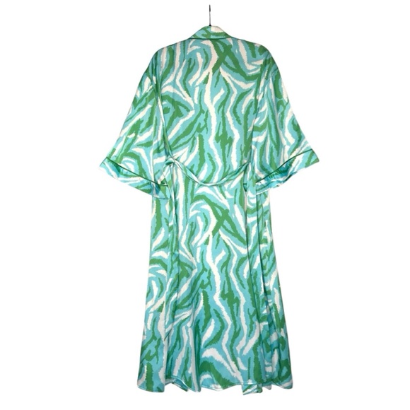 Target x DVF Long Satin Disco Zebra Green Robe - Picture 9 of 13